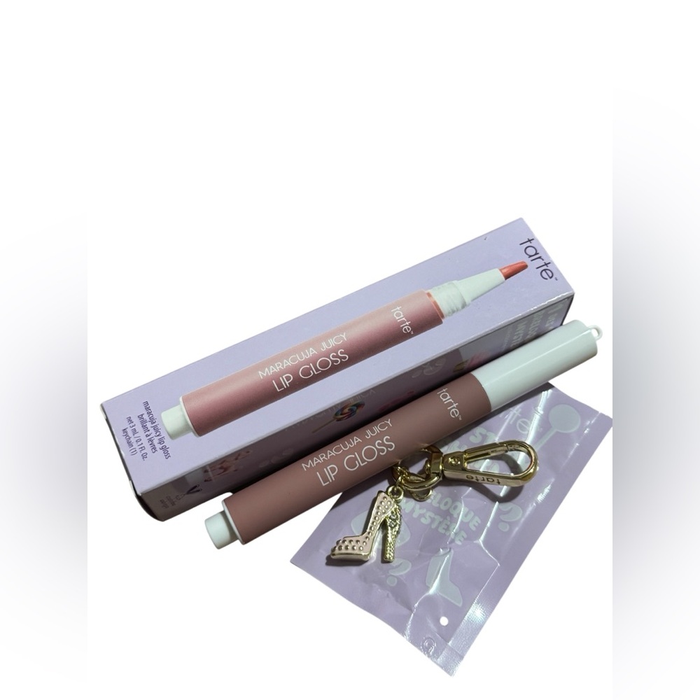 Tarte Maracuja Juicy Lip Plumping Peptide Gloss Charm Strawberry Milk Pink NEW